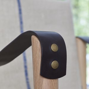 Fauteuil en bois cuir et lin compact temps libre F1 L'INATELIER Nantes