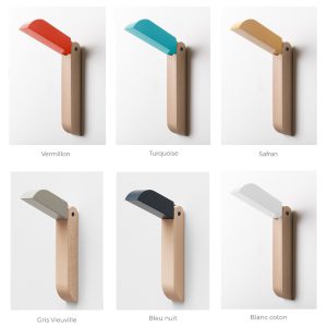palette couleur-toucan-1_patere_drugeot manufacture_L'INATELIER_Nantes_décoration_made in frace_fabrication locale _raisonnable_hêtre_boismassif_écoresponsable