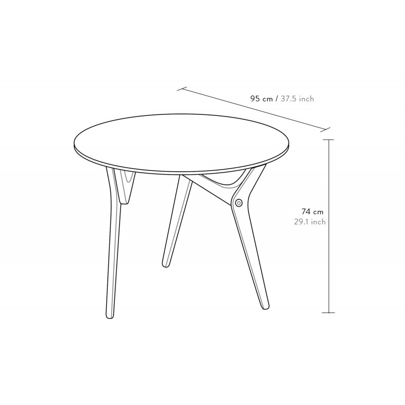 Table Relevable Classique Blanc nuage - Boulon blanc – Image 5