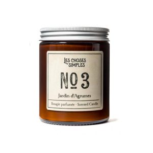 Bougie parfumée N°3 - Les choses simples - Jardins d'agrumes -140gr - 40h- bougie parfumée - made in france - fabrication artisanale - parfum grasse - naturel - cire - nantes-L'Inatelier- boutique décoration