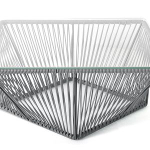 table basse rectangulaire exterieur Vercruz Boqa_salon de jardin_design_pvc_tressage polyvinyl_terrasse_balcon_picsince_été_mobilier ext_couleur_personnalisable_plateau en verre_made in France_L'Inatelier_Nantes_boutique déco_artisanat français_vu haut 3_Gris