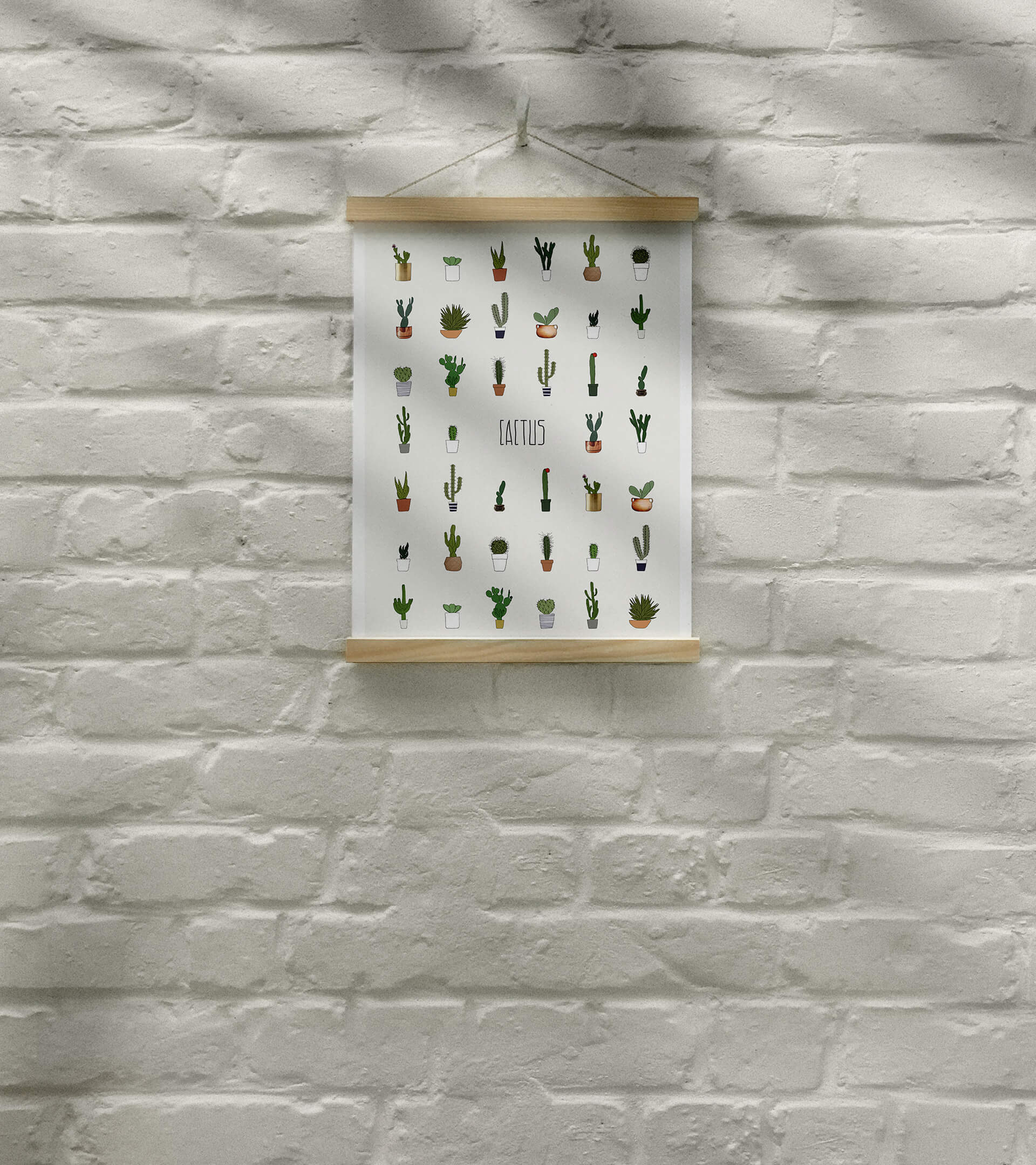 memoryAffiches_cactus_30x40cm_illustration_décoration-déco-intérieur_végétal_dessin_green_poster_greenlife_nantes_jeu-de-mémoire_made-in-france_lille_artiste_plante_en situation