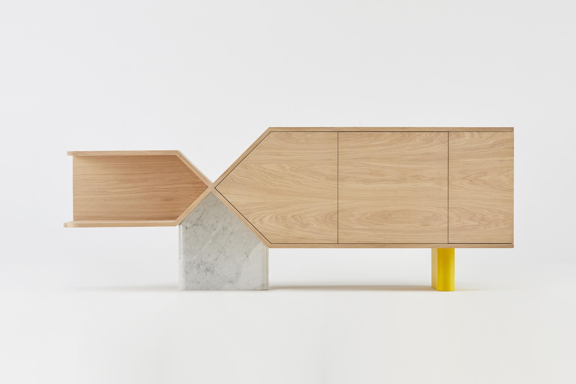 buffet-design-chromosome_hetch_mobilier_linatelier_fabrication-française_artisanat_bretagne_bois-massif_sur-mesure_peronnalisable_marbre-déco-décoration_intérieur_enfilade_rangement_salon_salle-à-manger_furniture_living-room_nantes_étagère_jaune