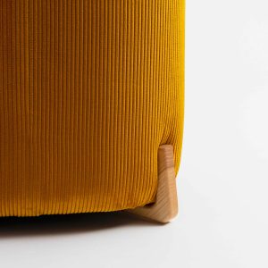 Pouf en velours côtelé & bois - Muaje
