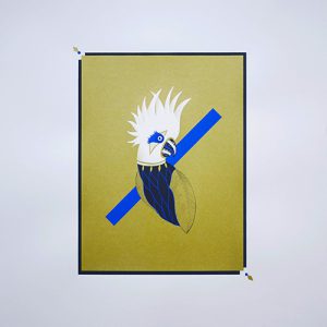 Sérigraphie Oiseaux catcheurs - Le Cacatoès - Atelier Shiroï