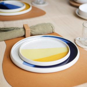 Duo-Assiette-jaune-céramique-bleu