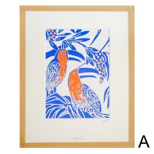 linogravure oiseaux perchés-morgane chouin linatelier