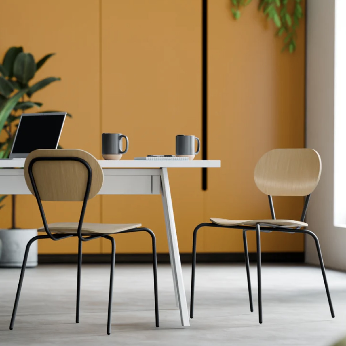 Chaise bois et métal empilable - ML68 – Image 7